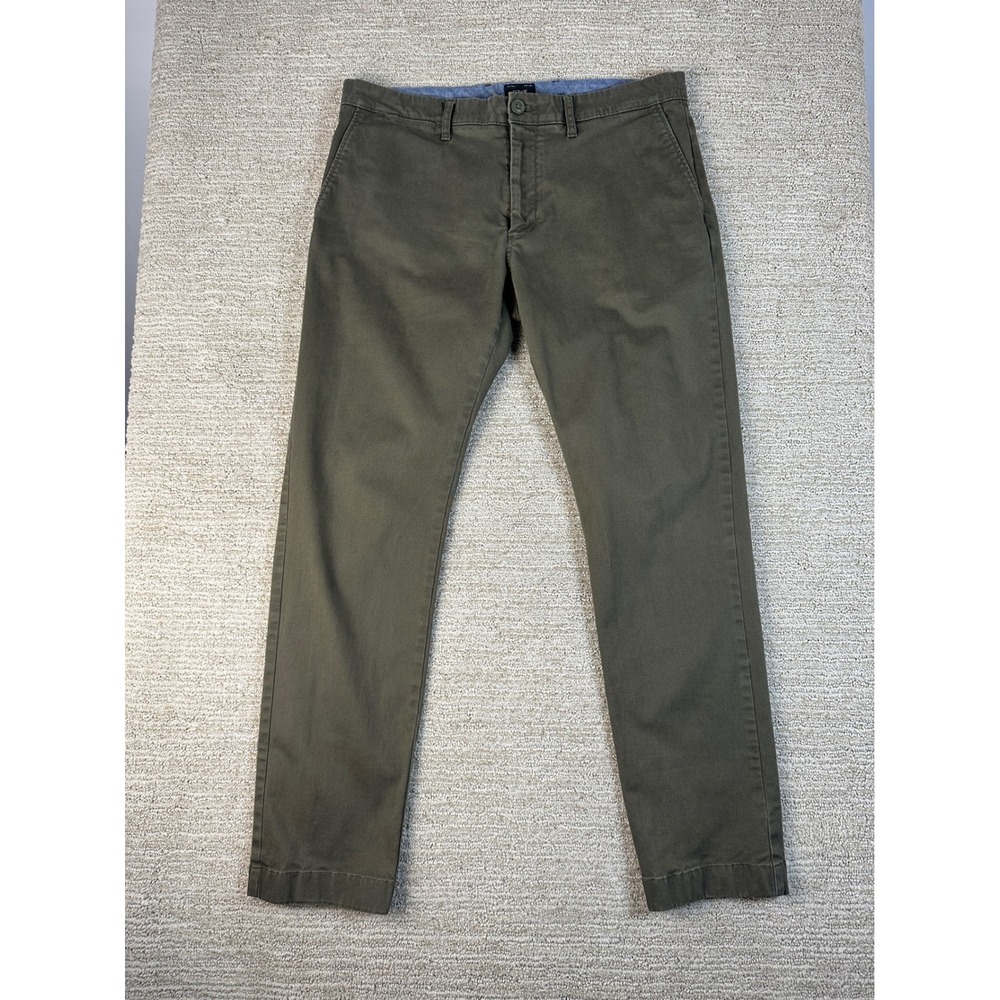 J.Crew 484 Slim Fit Chino Pants Mens 32x30 Olive Green Stretch Cotton Twill